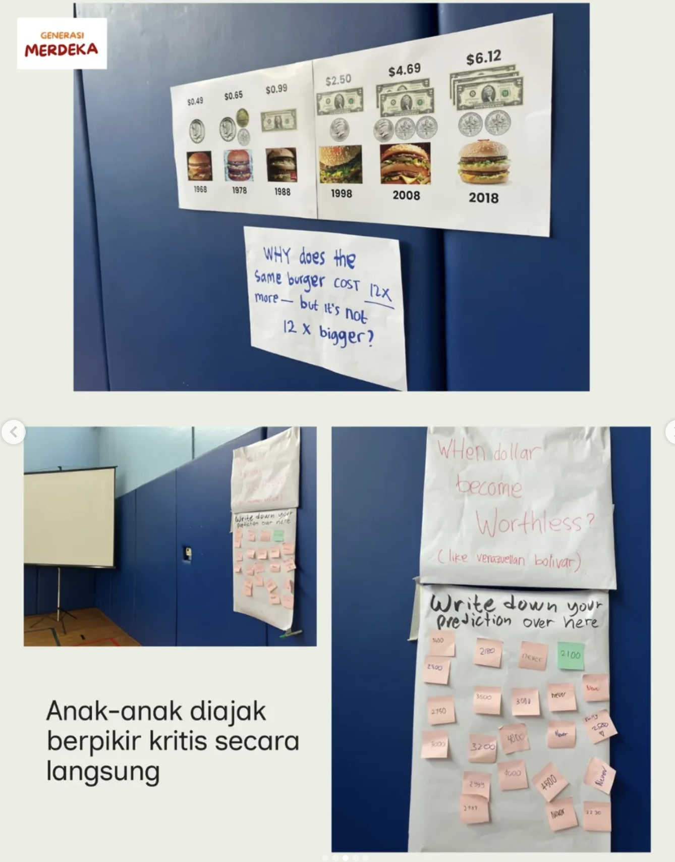 Anak-anak diajak berpikir kritis tentang inflasi lewat harga burger