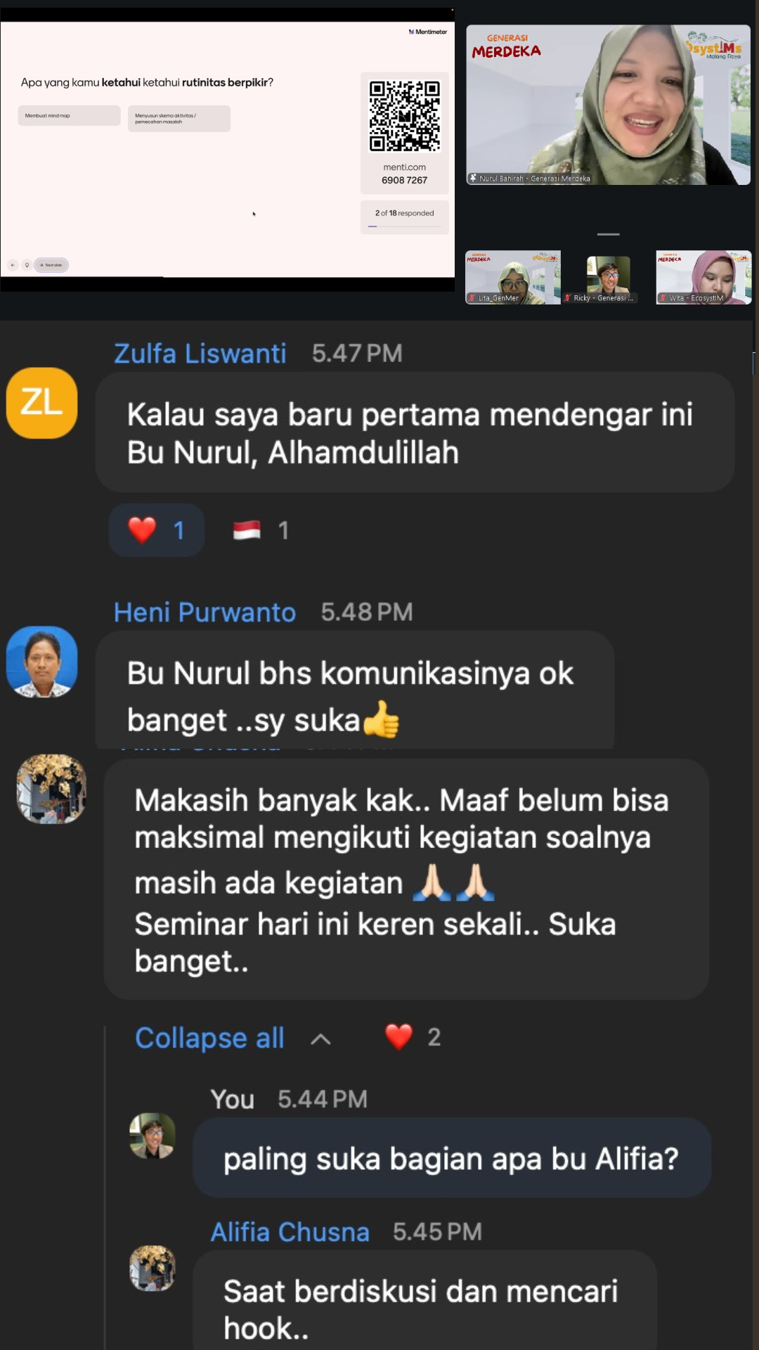 Testimoni peserta webinar Generasi Merdeka
